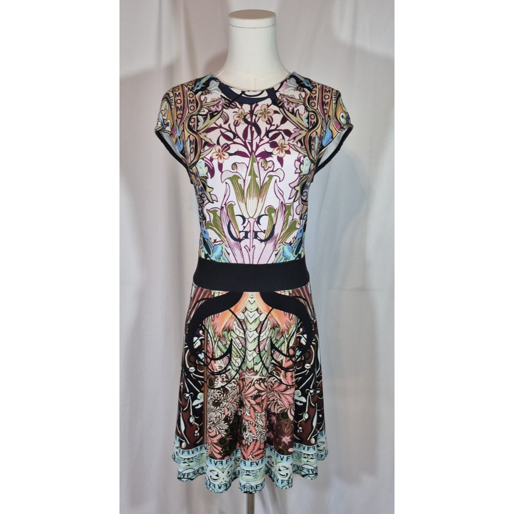 Mary Katrantzou Multicolor Graphic Jersey Fit & Flare Dress Medium